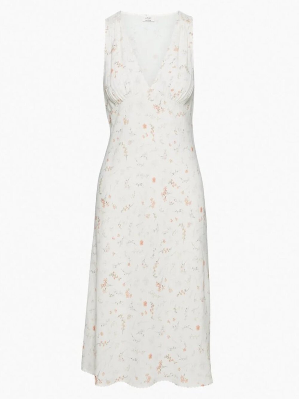 Aritzia Wilfred Orchestra Midi Dress White Ivory Blush Floral French Casual